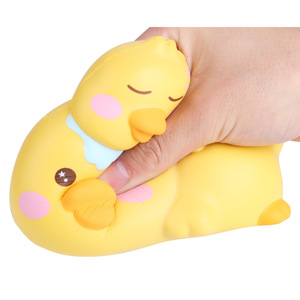 Cartoon Animal Parent Child Duck Shape Stress Relief Slow <b>Rebound</b> Toy Figurine TPE Material - Product Image 2