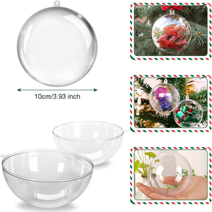 Bolas <span class=keywords><strong>de</strong></span> Adorno Transparentes <span class=keywords><strong>de</strong></span> Plástico Acrílico <span class=keywords><strong>de</strong></span> 10 cm, Rellenables, <span class=keywords><strong>para</strong></span> Árbol <span class=keywords><strong>de</strong></span> Navidad, Festivales y Fiestas - Product Image 2