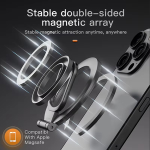 양면 휴대폰 거치대 마그네틱 폰 링 홀더 킥스탠드 마그넷 그립 (MagSafe 아이폰 16 15 14 13 <span class=keywords><strong>12</strong></span> Pro Max 차량용 거치대) - Product Image 4