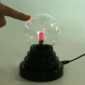 Batería y USB Powered Voice Touch Control Table Magic Lamp Lightning Sphere Party Desktop Plasma Lamp Ball