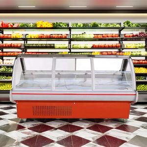 Vitrine <span class=keywords><strong>de</strong></span> boucherie en verre, vitrine pour bœuf frais, poisson, <span class=keywords><strong>charcuterie</strong></span>, vitrine horizontale, congélateur pour supermarché - Product Image 5