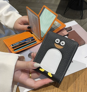 Nouveauté Porte-cartes de crédit mignon en forme de pingouin pour filles, porte-cartes multi-fentes pour femmes - Product Image 4