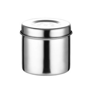 Stainless Steel Food Container Cylindrical With Lid For <b>Storage</b> <b>Kitchen</b> Use - Product Image 3
