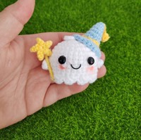 Pendentif mural fantaisie fait main en crochet, motif petit fantôme, pour décoration d'anniversaire adulte