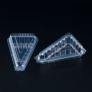 Recipiente desechable transparente para rebanadas de pastel, pequeños recipientes triangulares de plástico con tapa con bisagras - Product Image 5