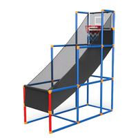 Ensemble de panier de basket réglable pour enfants, jeu de sport portable d'intérieur avec 3 ballons, ensemble de jeu de basket d'arcade pour tout-petits