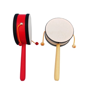 Wholesale Wooden Rattle <b>Drum</b> Double Sided Hand Shake Tambourine Baby Shaker For Toddler Auditory Sensory - Product Image 2