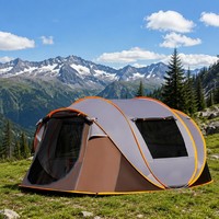 Carpa de Camping Portátil, Impermeable, de Instalación Instantánea, para Familias, con Puerta Grande y Ventanas de Malla