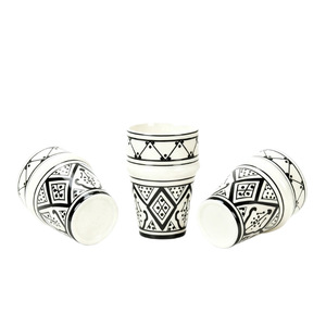 Nouvel ensemble de tasses à café en céramique de style bohème vintage, léger et luxueux, d'inspiration nord-africaine, au design esthétique raffiné - Product Image 5