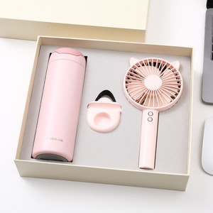 Set de Regalo en Oferta, Bienvenido Verano, Taza con Cierre de Alta Apariencia, Ventilador Pequeño, Creativo, Práctico, Personalizable con Logotipo - Product Image 1