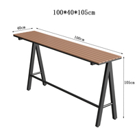 Ensemble table et chaises de bar minimaliste pour café en plein air, table haute pour espace de loisirs en patio, table longue et étroite pour balcon ou fenêtre