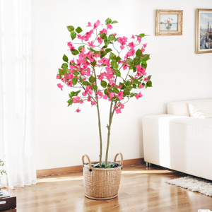 4ft Thực Tế Nhân Tạo Bougainvilleas Lụa Hoa Cây Bonsai Mâm Xôi Hoa Màu Đỏ Ngoài Trời Đám Cưới Sinh Nhật Đảng Trang Trí - Product Image 3