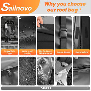 Échantillon gratuit Sac de toit de voiture sur mesure grande capacité en PVC robuste 500D bâche PVC porte-bagages de toit de voiture avec sangles renforcées - Product Image 2