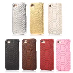 Coque imprimée en cuir pour iPhone, compatible modèles 6, 6s Plus, 7, 7Plus, 8, 8Plus, 11 pro, X, XR, XS Max, peau de serpent, Texture Crocodile