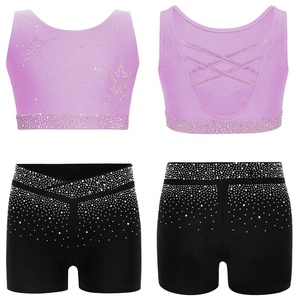 Costume de danse moderne pour filles de 6 à 16 ans, ensemble veste et short pour compétitions de gymnastique et de danse - Product Image 2