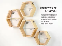 Étagères flottantes hexagonales extra larges-Lot de 4-Étagères octogonales en nid d'abeille Étagères murales suspendues Décor en nid d'abeille