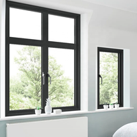 Fenêtre à battant moderne américaine à rupture de pont thermique certifiée, avec grand panneau trempé en fibre de verre et aluminium, pour maison