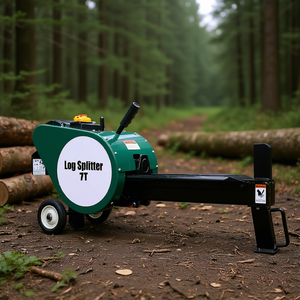 Fendeuse de bûches électrique 7T horizontale, machine à fendre le bois portable à double volant, équipement forestier - Product Image 2