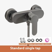 Gun Grey Fine Cuivre Bain Douche Interrupteur Laiton Mitigeur Hôtel Maison Salle De Bains Mitigeur Soft & Rain Spray Pattern