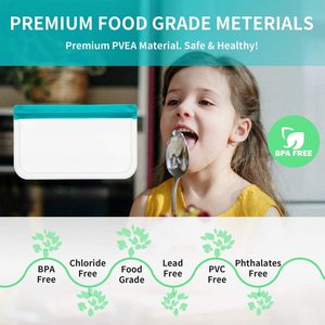 Bolsas de almacenamiento de alimentos reutilizables, bolsas de congelador planas sin BPA para carne, frutas, verduras, sándwich lavable y bolsa de aperitivos - Product Image 2