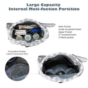 New Style Handheld Mommy <b>Bag</b> Waterproof Nylon Checkered Diaper <b>Bag</b> Large Capacity with Multi-Functional Storage Compartments - Product Image 4