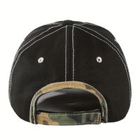 Topi Baseball 6 Panel Bordir Tulang Ikan 100% Katun Jahitan Kontras Unisex untuk Memancing Santai di Luar Ruangan, Topi Pelindung Matahari untuk Pria/Wanita
