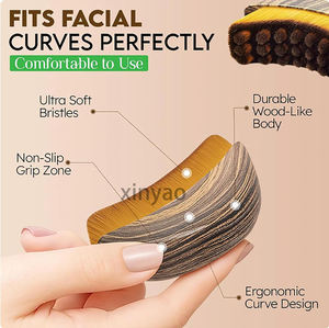 Gezichtsborstel met aangepast logo voor lymfatische contouren - Ergonomisch ontwerp voor nauwkeurige huiddrainage & massage, verlicht vermoeidheid, droge borstelbehandeling - Product Image 5