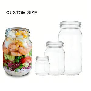 2oz 4oz 8oz 16oz 50ml 220ml 500ml Round Wide Mouth Food Storage Container Peanut Butter Glass <b>Jar</b> with Lids <b>for</b> <b>Jams</b> Sauces - Product Image 2