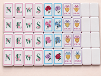 Set Ubin Mahjong Amerika Motif Bunga Pita Mint Pink Pastel Terbaru 160pcs Hadiah Ulang Tahun Pernikahan Mewah untuk Hiburan