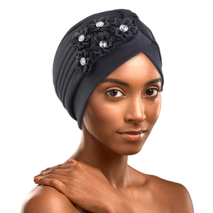 Yuhong - Turbante de <span class=keywords><strong>quimioterapia</strong></span> con logotipo personalizado al por mayor, gorro de otoño con diseño de flor 3D, gorro <span class=keywords><strong>para</strong></span> dormir, turbante retorcido, accesorios <span class=keywords><strong>para</strong></span> el cabello - Product Image 4