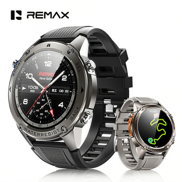 Remax 1.43" Touchscreen Fitness Tracker 5ATM Waterproof Sports Smart Watch Sleep & Activity Tracking GPS Smartwatch for Outdoor