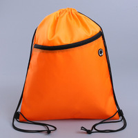 Sac à dos promotionnel en polyester avec cordon de serrage, imperméable, pour activités de plein air, sport, gym, avec logo personnalisé et impression