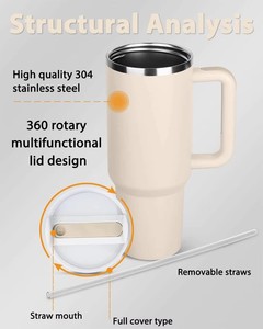 Super Clubhouse Tumbler 40oz Keep Warm Iced Vaso aislado al vacío de acero inoxidable con asa Paja Deportes Fitness Party Cup - Product Image 3