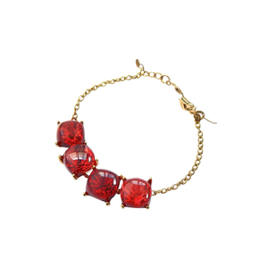 <b>Red</b> Crystal Gold Plated Stainless Steel <b>Bracelet</b> For Women Fashion Jewelry - Product Image 2