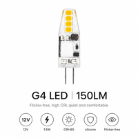 Ampoule LED SMD G4 1,5W 12V AC/DC Silicone 150LM 2700K/3000K/6000K 360° Sans Scintillement Résidentielle Remplace les Halogènes CE LVD RoHS
