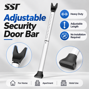 Barre de sécurité réglable pour porte coulissante SSR Heavy Duty blanche – Bloqueur de porte robuste pour maison, appartement, voyage - Product Image 1