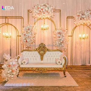 LEDA High Quality Wedding Props Stainless Steel Wedding Stage Layout Gold Metal Arch Welcome Area Decorative Background <b>Frame</b> - Product Image 1