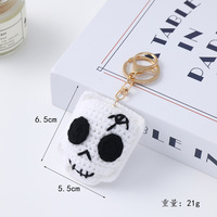 Porte-clés en crochet sur le thème d'Halloween, porte-clés en crochet faits à la main, amigurumi, crochet, tricot, porte-clés fantôme, crâne, accessoires d'Halloween