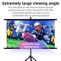 Écran de projection avec support simple - 4K HD 16:9, utilisable en intérieur/extérieur pour le cinéma, le bureau, les fêtes dans la cour, écran de cinéma