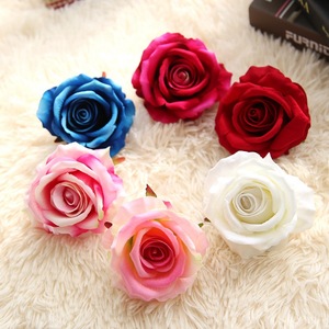 High quality 9cm artificial silk velvet rose flower heads for wedding decor