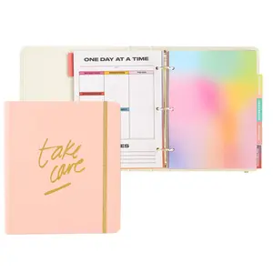 โลโก้ที่กำหนดเองขายส่ง Luxury Binder Notebook A5 3แหวน Planner Binder