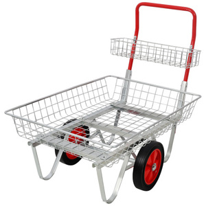 Chariot de jardin en métal galvanisé, fermé, à 2 roues, chariot utilitaire à main avec panier en fil métallique, chariot roulant pour centre de jardinage, onlu US - Product Image 1