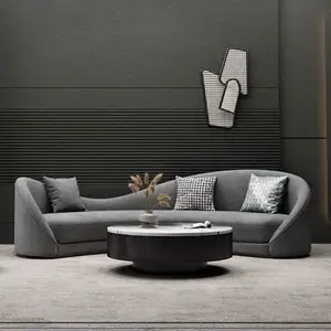 Set Sofa ruang tamu 7 dudukan, Sofa desain Italia mewah untuk furnitur rumah, Sofa penerimaan Hotel bagian melengkung