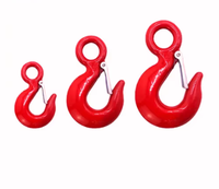 FAST Brand G80 Hanging Eye Slide Hook with Safety Latch Other Fasteners 320A Ring Eye Tongue Hook Alloy Steel Spray Red