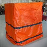 Bâche en tissu tissé vinyle robuste enduite de PVC, imperméable, noire, pour palettes, couverture plastique réutilisable pour l'emballage de marchandises
