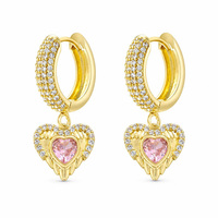 Boucles d'oreilles pendantes de créateur de luxe en forme de lettre, boucles d'oreilles créoles cœur plaquées or 18 carats, bijoux hip-hop pour femmes Yiwu