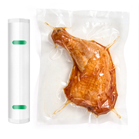Rouleaux de film sous vide prédécoupés gaufrés, sacs de conservation alimentaire thermoscellables pour aliments pour animaux et conserves, compatibles micro-ondes