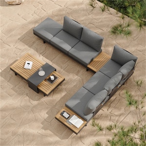 Meubles anticorrosifs de coin de jardin d'alliage d'<span class=keywords><strong>aluminium</strong></span> de teck de sofa <span class=keywords><strong>extérieur</strong></span> d'hôtel - Product Image 4