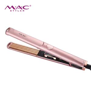 The most popular hot sell titanium Straight roll 2in1 factory hair straightener 480F Narrow plate LCD hair iron flat