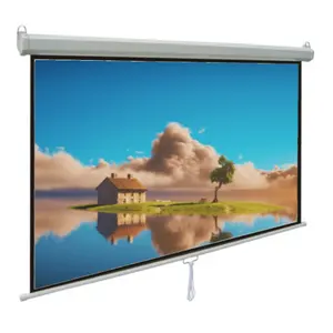 Wholesale 4:3 100 inch Manual Projection Screens Pull Down 100 150 180 200 Wall Mounted HD Projector Screen